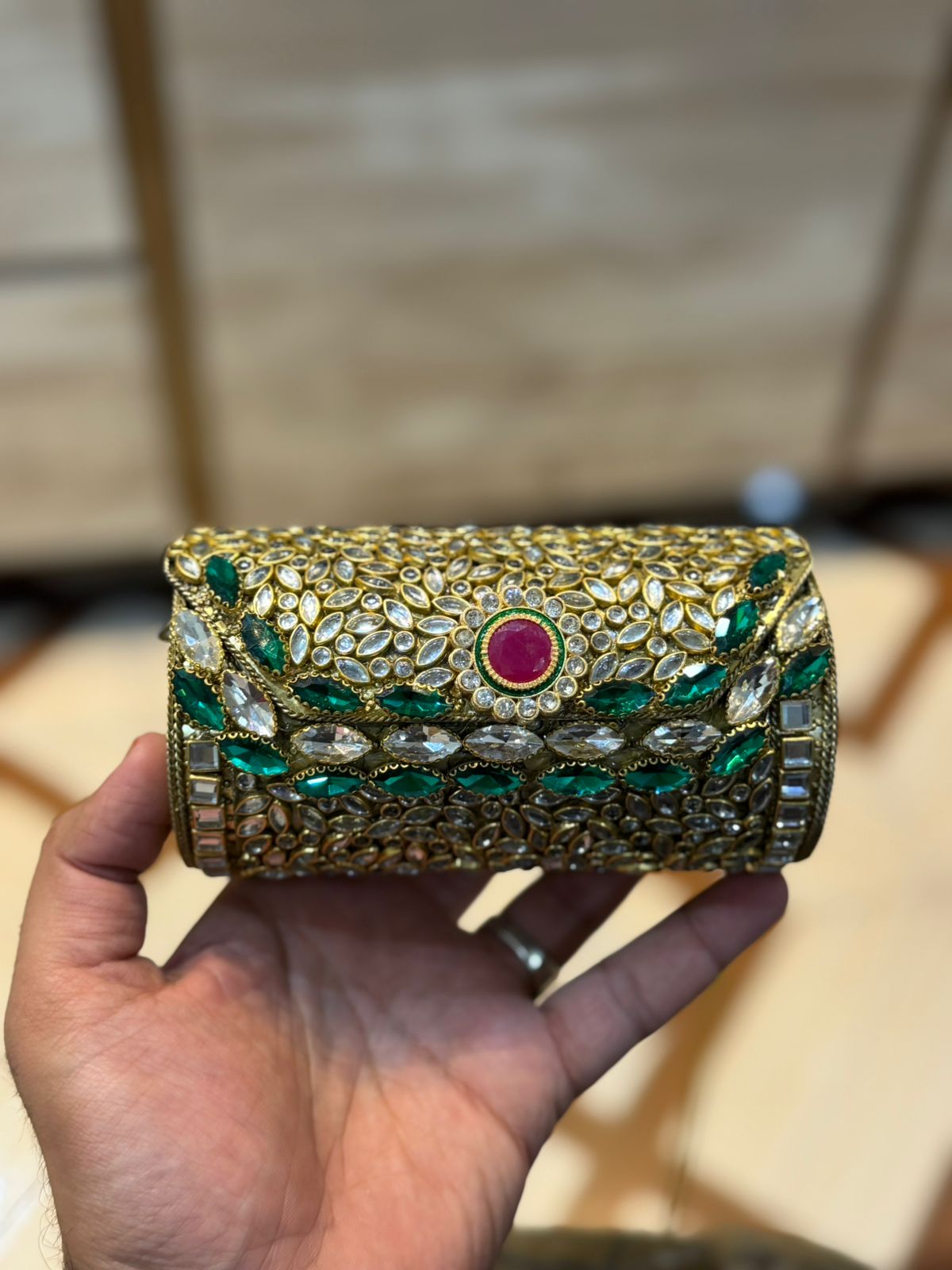 Stylish HandMade Kundan Clutch_New Design
