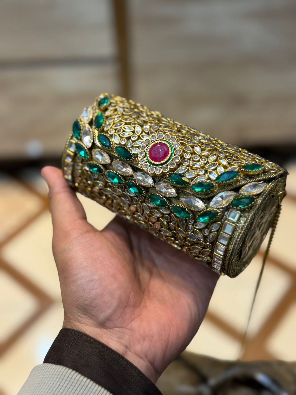 Stylish HandMade Kundan Clutch_New Design