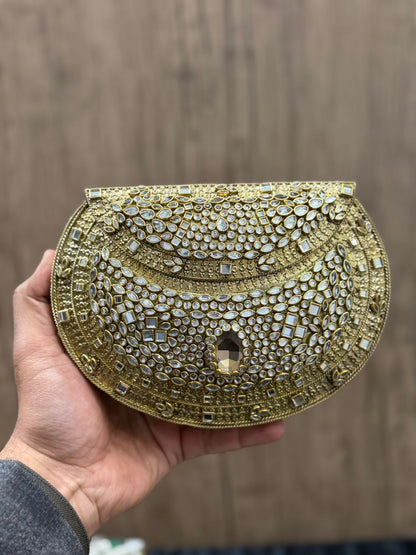 Handmade Stylish Kundan Designer Clutch_Large Size_New Design 1