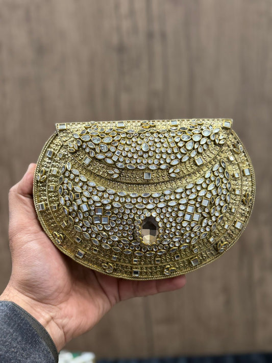 Handmade Stylish Kundan Designer Clutch_Large Size_New Design 1