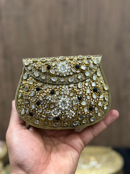 Handmade Luxury Kundan Designer Clutch_New Design 3