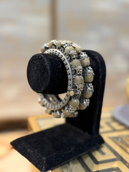 Stylish Silver Oxidized Bangles Pair_New Design 5