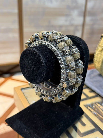 Stylish Silver Oxidized Bangles Pair_New Design 5