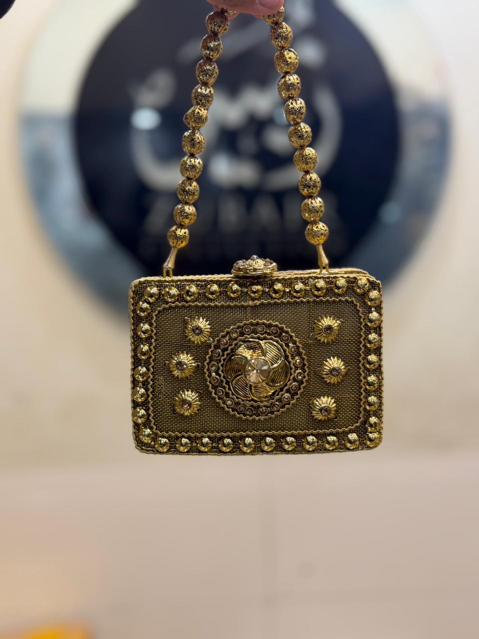 Stylish Heer Collection Golden Clutch_New Design 4