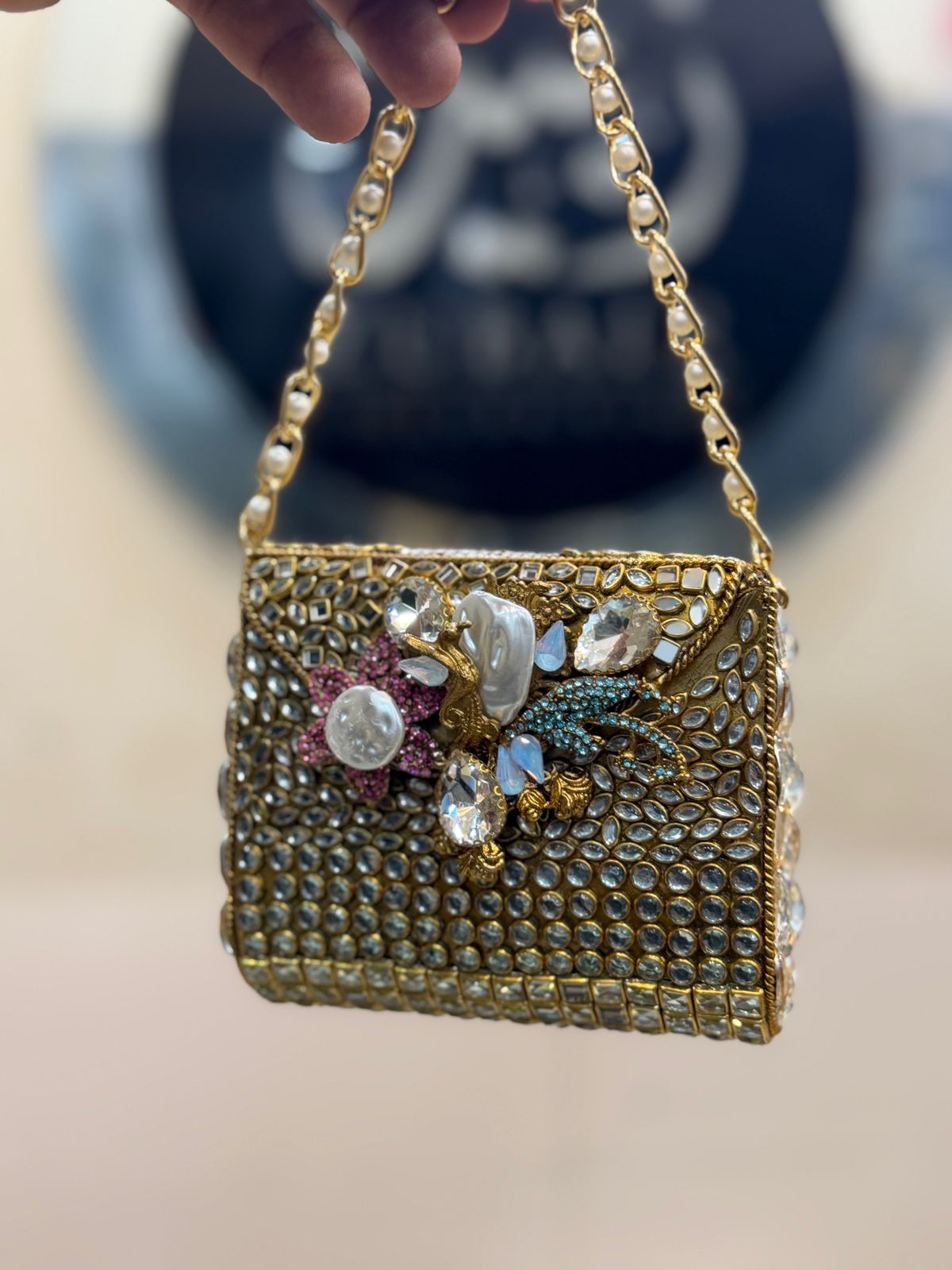Turkish_Kundan Designer Clutch_New Design 8