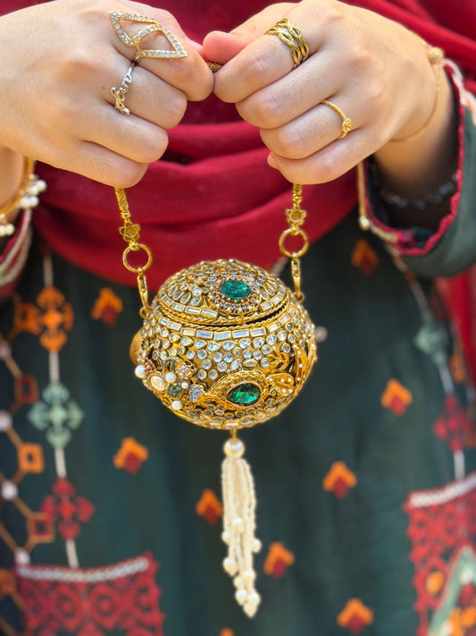 Stylish Turkish Kundan Dholki Clutch_New Arrival_Design 1