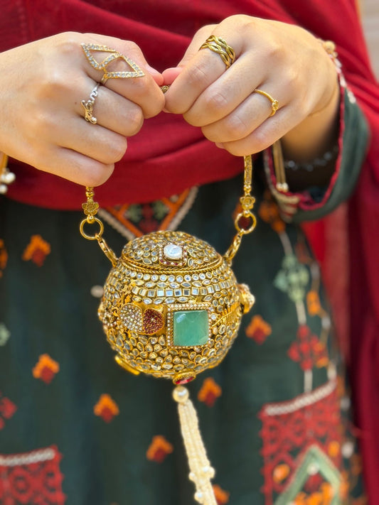 Stylish Turkish Kundan Dholki Clutch_New Arrival_Design 2