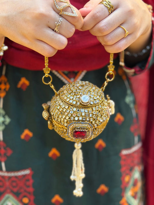 Stylish Turkish Kundan Dholki Clutch_New Arrival_Design 3