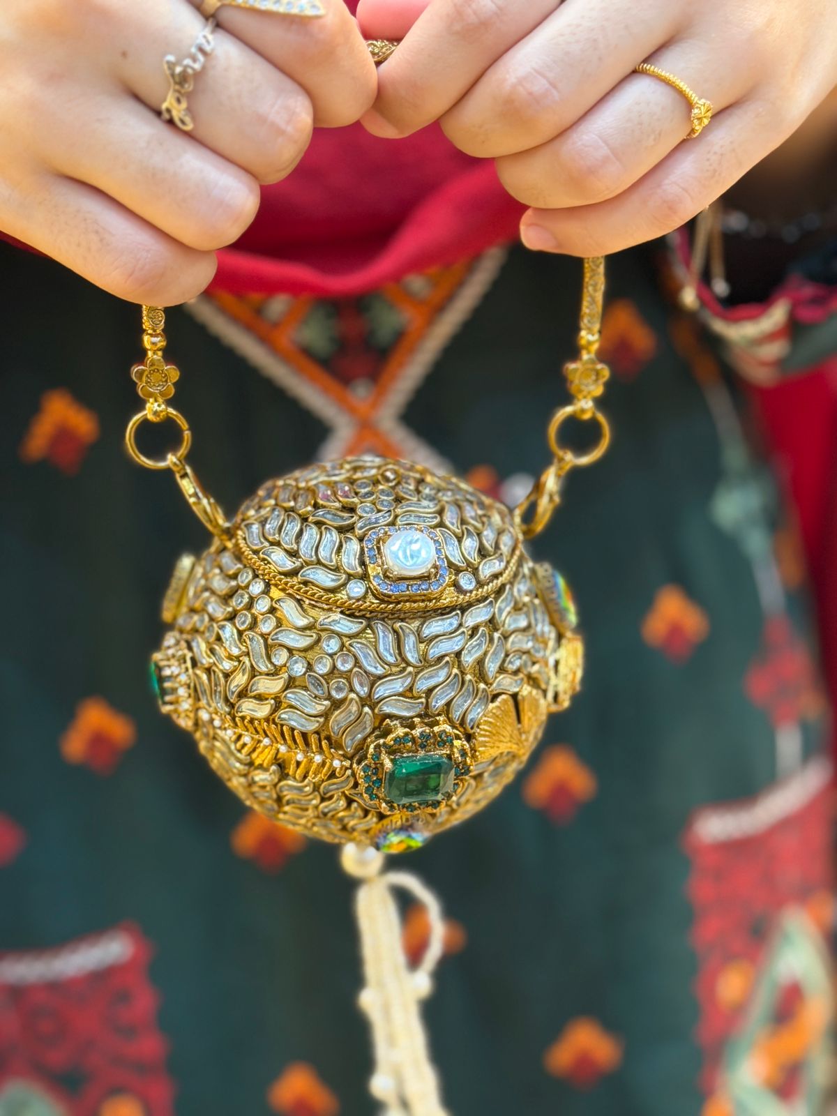 Stylish Turkish Kundan Dholki Clutch_New Arrival_Design 4