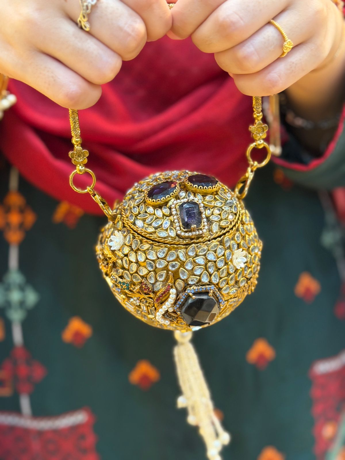 Stylish Turkish Kundan Dholki Clutch_New Arrival_Design 6