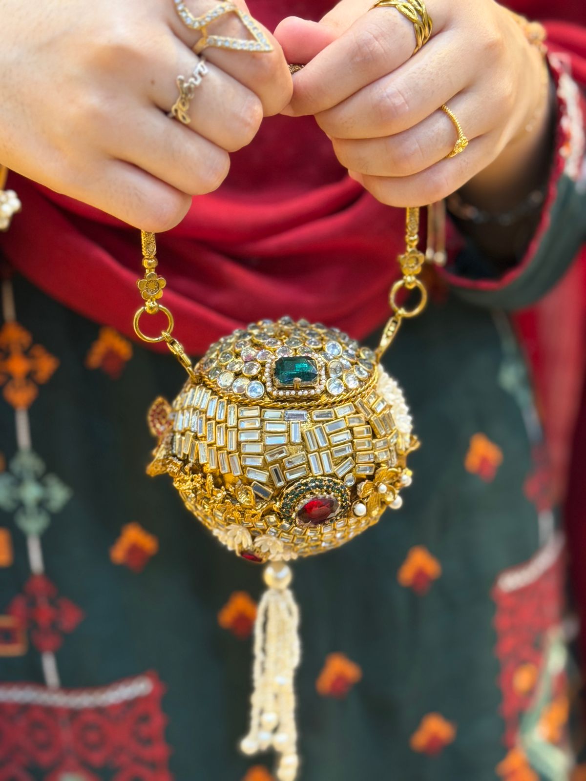 Stylish Turkish Kundan Dholki Clutch_New Arrival_Design 7