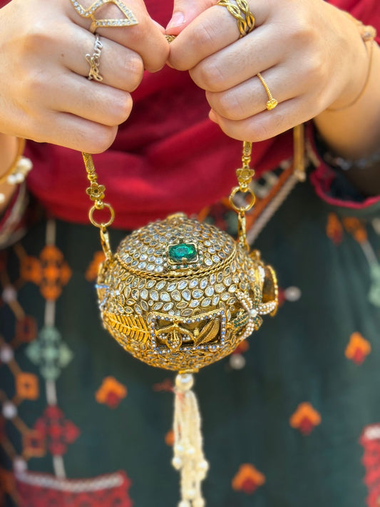 Stylish Turkish Kundan Dholki Clutch_New Arrival_Design 9
