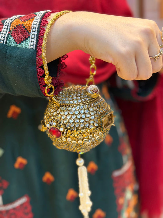 Stylish Turkish Kundan Dholki Clutch_New Arrival_Design 12