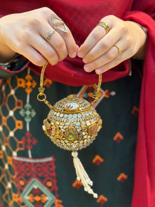 Stylish Turkish Kundan Dholki Clutch_New Arrival_Design 14