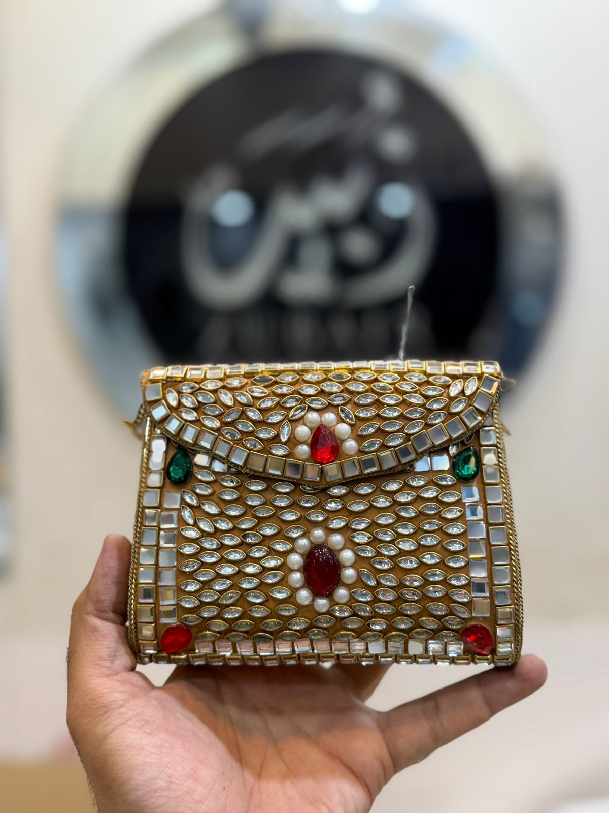 Turkish_Kundan Designer Clutch_Medium Size_New Design 2