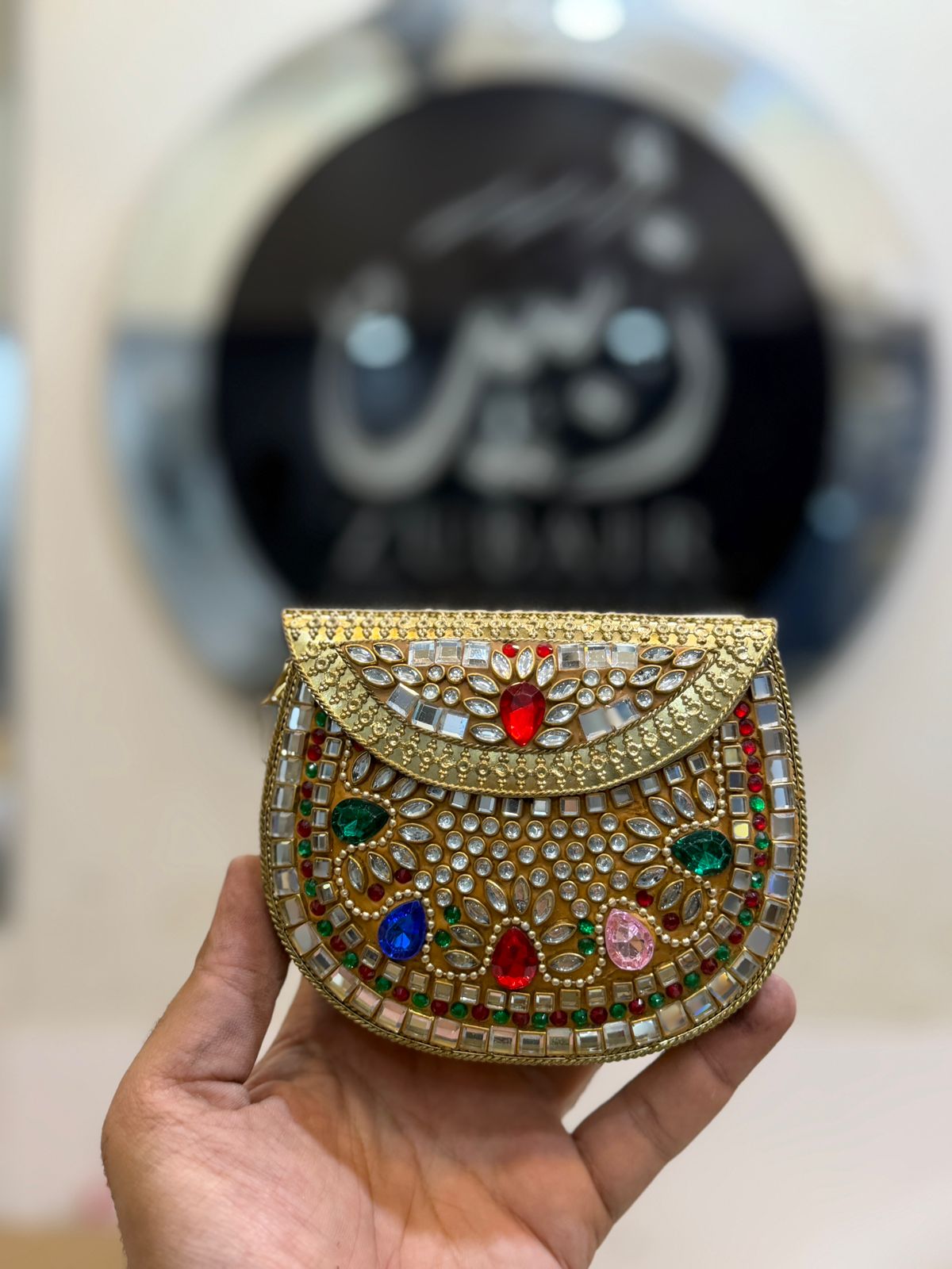 Turkish_Kundan Designer Clutch_Medium Size_New Design 4