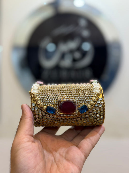 Turkish Kundan Designer Small Dholki Clutch_New Arrival_Design 1