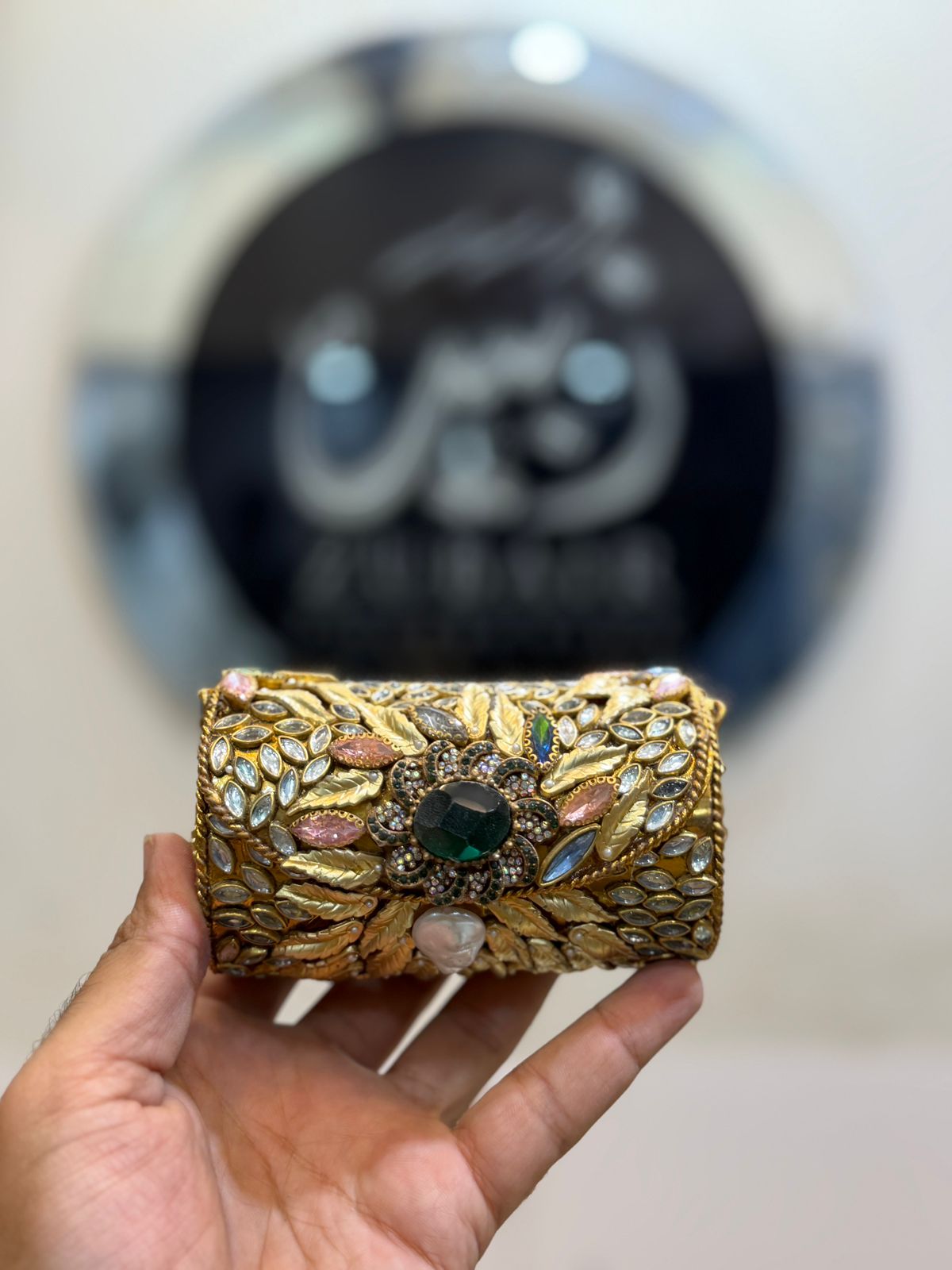 Turkish Kundan Designer Small Dholki Clutch_New Arrival_Design 3