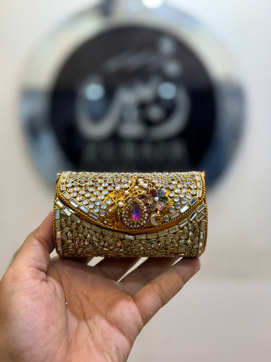Turkish Kundan Designer Small Dholki Clutch_New Arrival_Design 9
