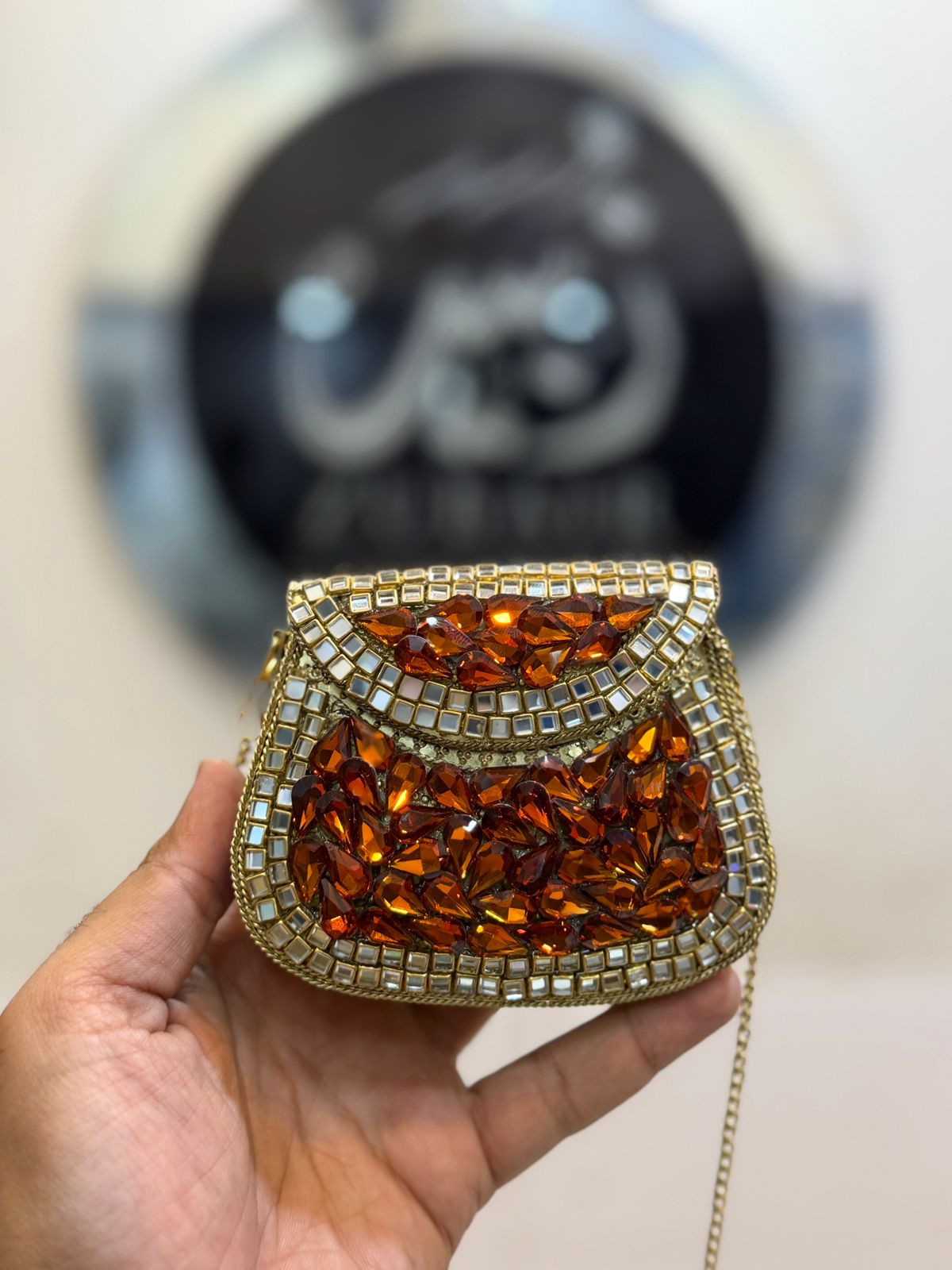 Handmade Kundan Designer Small Clutch_New Arrival_Design 3