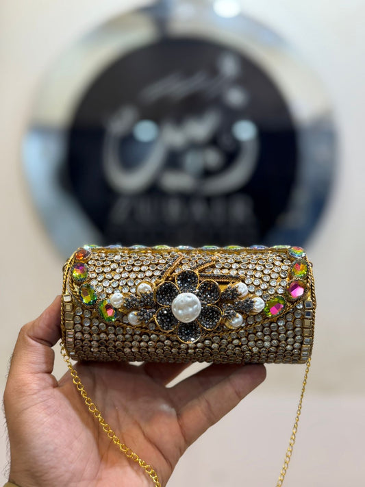 Turkish Kundan Designer Large Dholki Clutch_New Arrival_Design 2