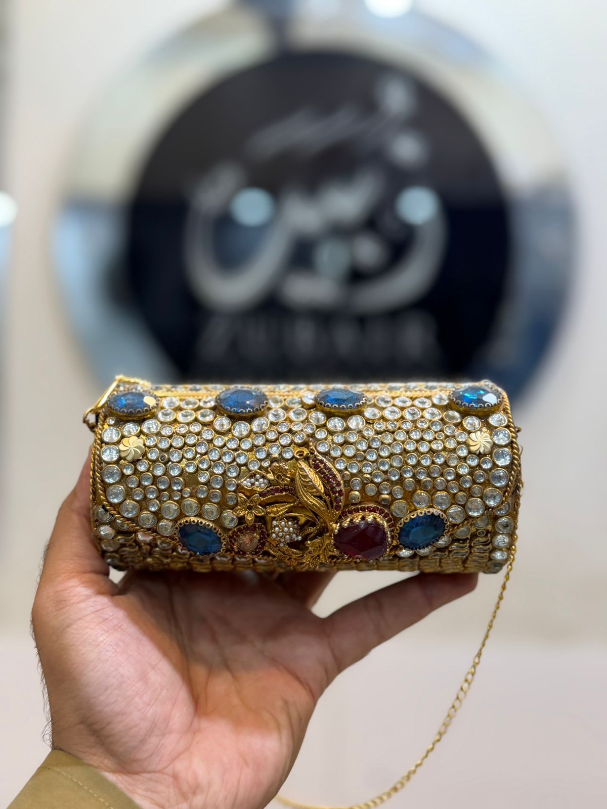 Turkish Kundan Designer Large Dholki Clutch_New Arrival_Design 5