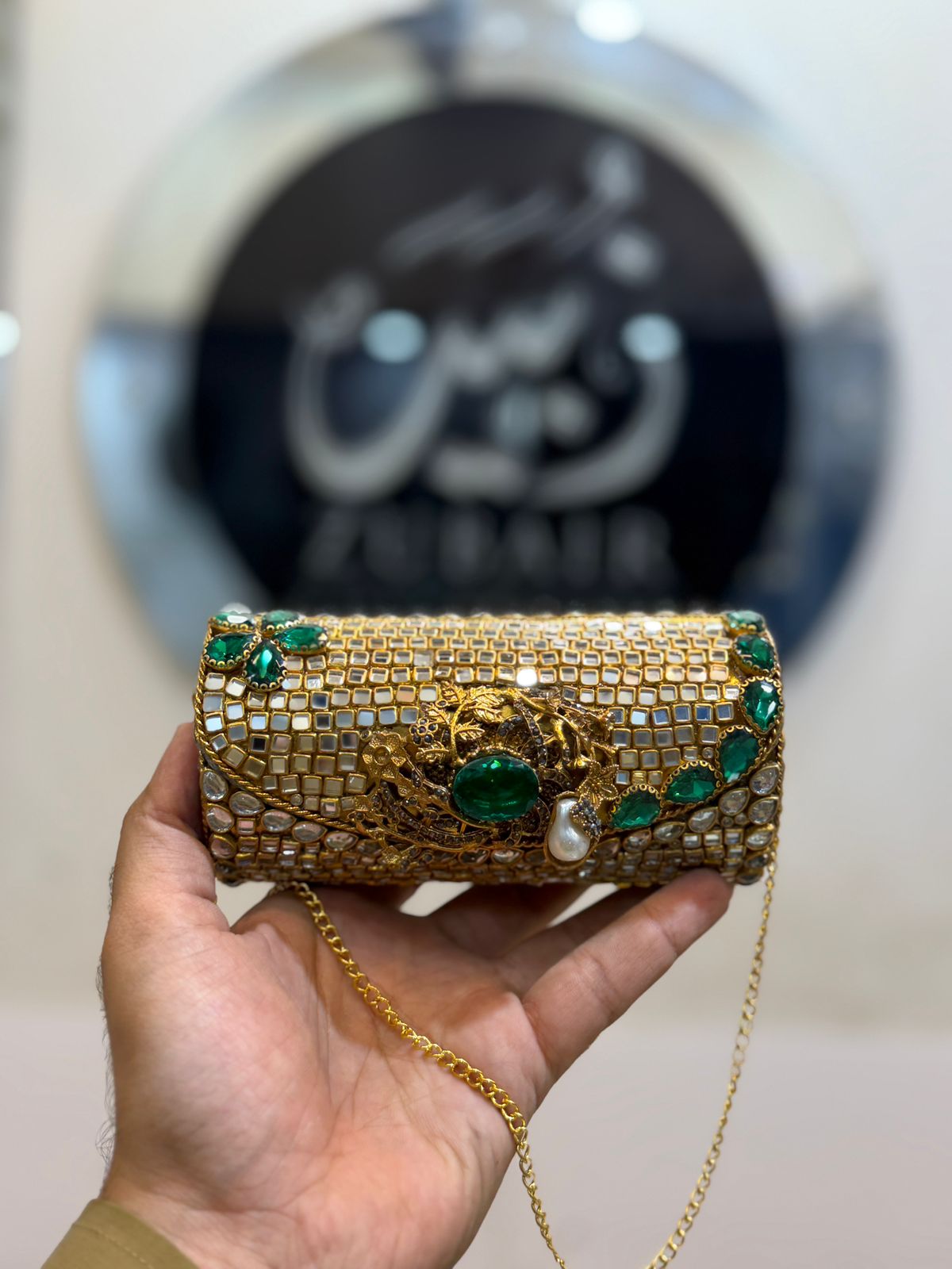 Turkish Kundan Designer Large Dholki Clutch_New Arrival_Design 6