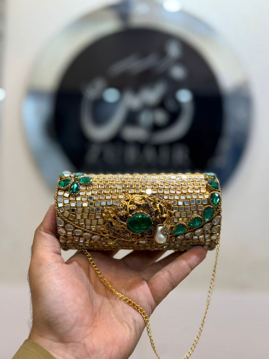 Turkish Kundan Designer Large Dholki Clutch_New Arrival_Design 6