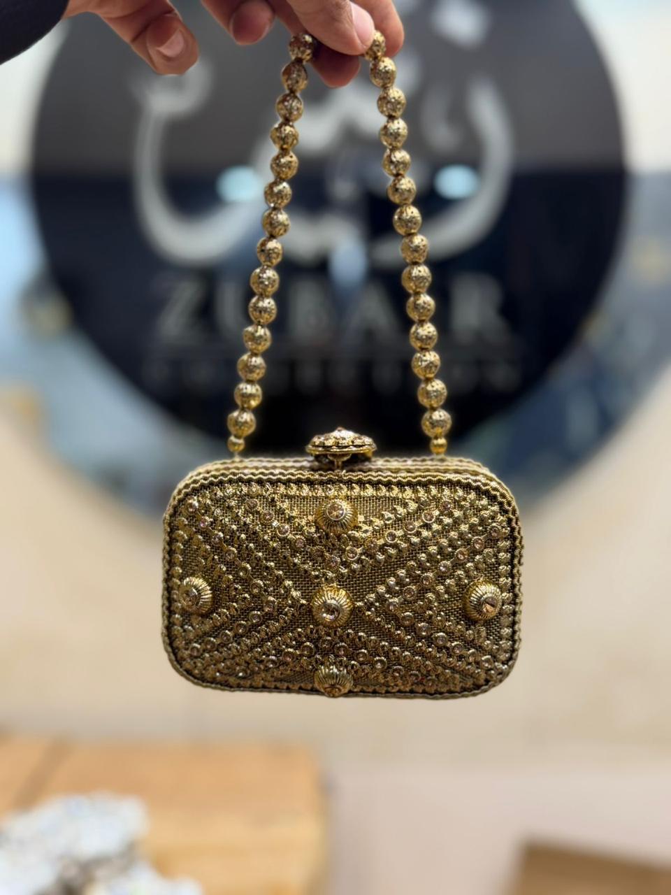 Stylish Heer Collection Golden Clutch_New Design 1