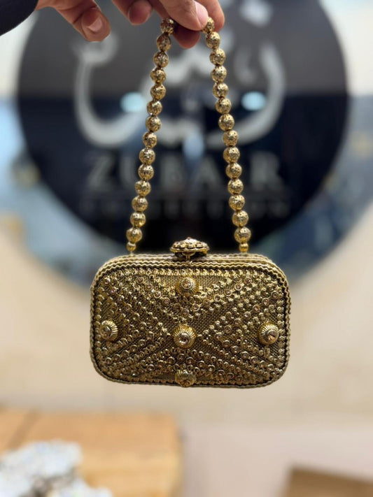 Stylish Heer Collection Golden Clutch_New Design 1