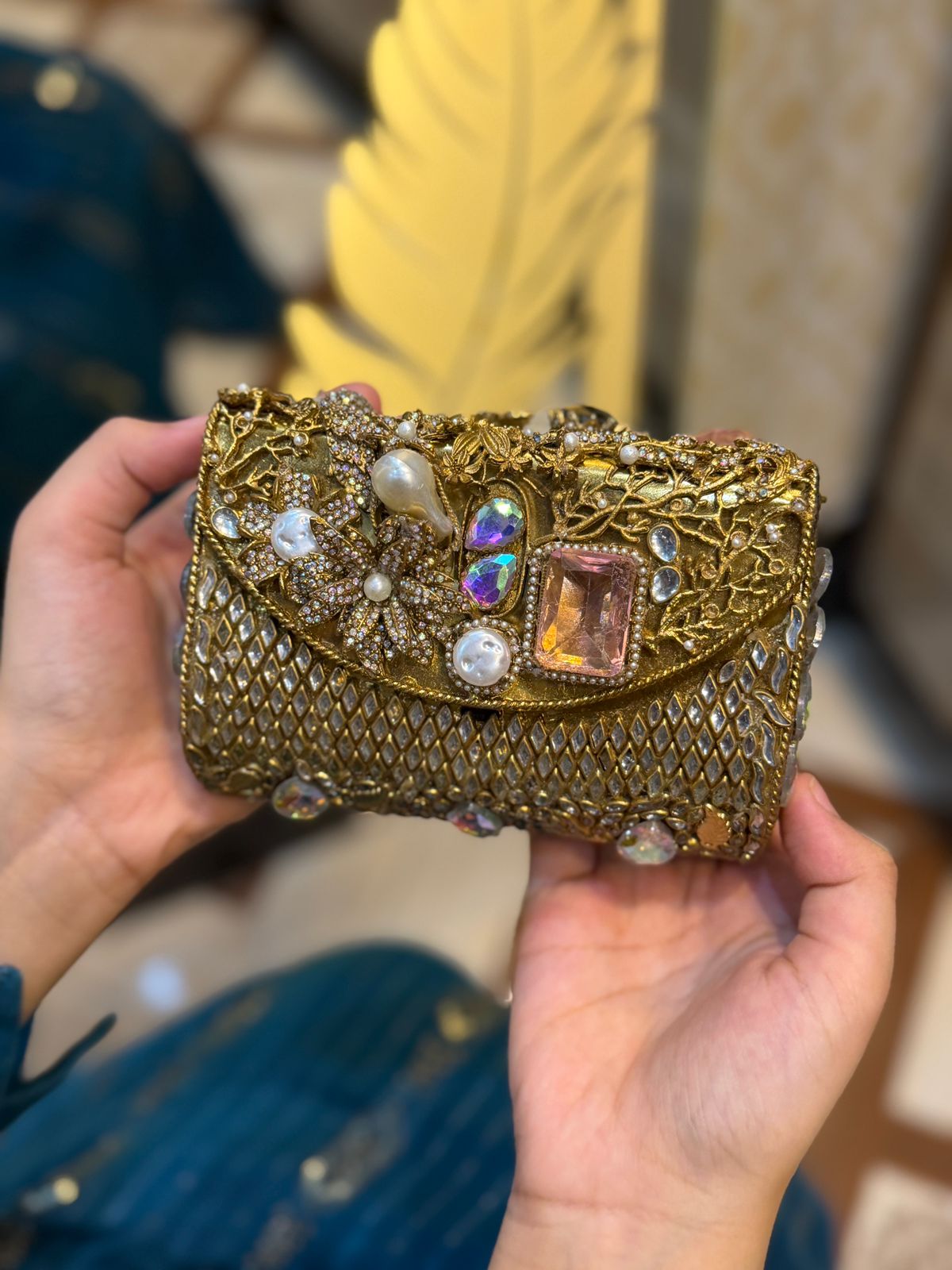 Turkish Kundan Stylish Designer Clutch_New Arrival_ Design 1