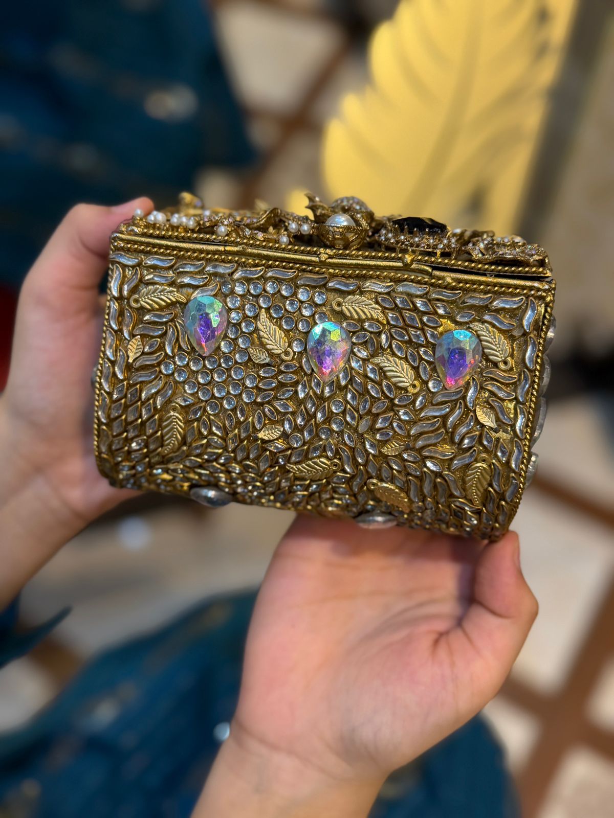 Turkish Kundan Stylish Designer Clutch_New Arrival_ Design 2