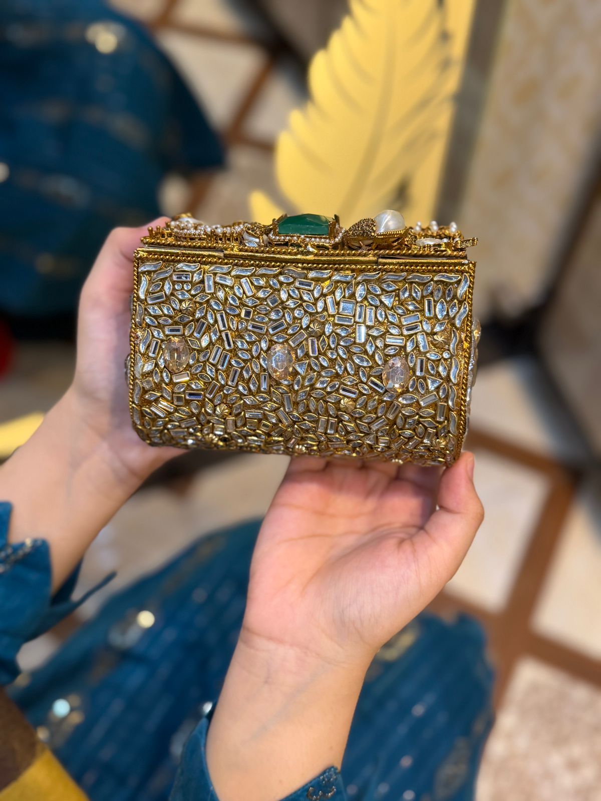 Turkish Kundan Stylish Designer Clutch_New Arrival_ Design 6