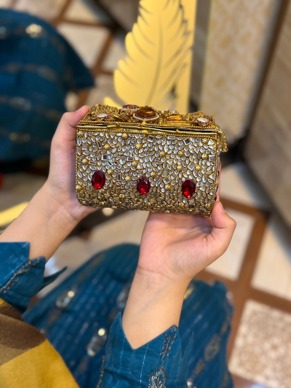 Turkish Kundan Stylish Designer Clutch_New Arrival_ Design 9