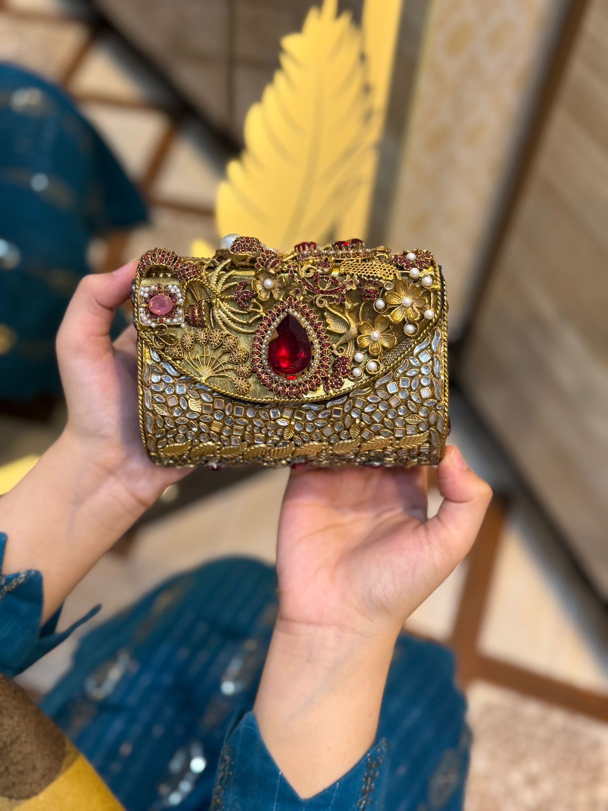 Turkish Kundan Stylish Designer Clutch_New Arrival_ Design 12