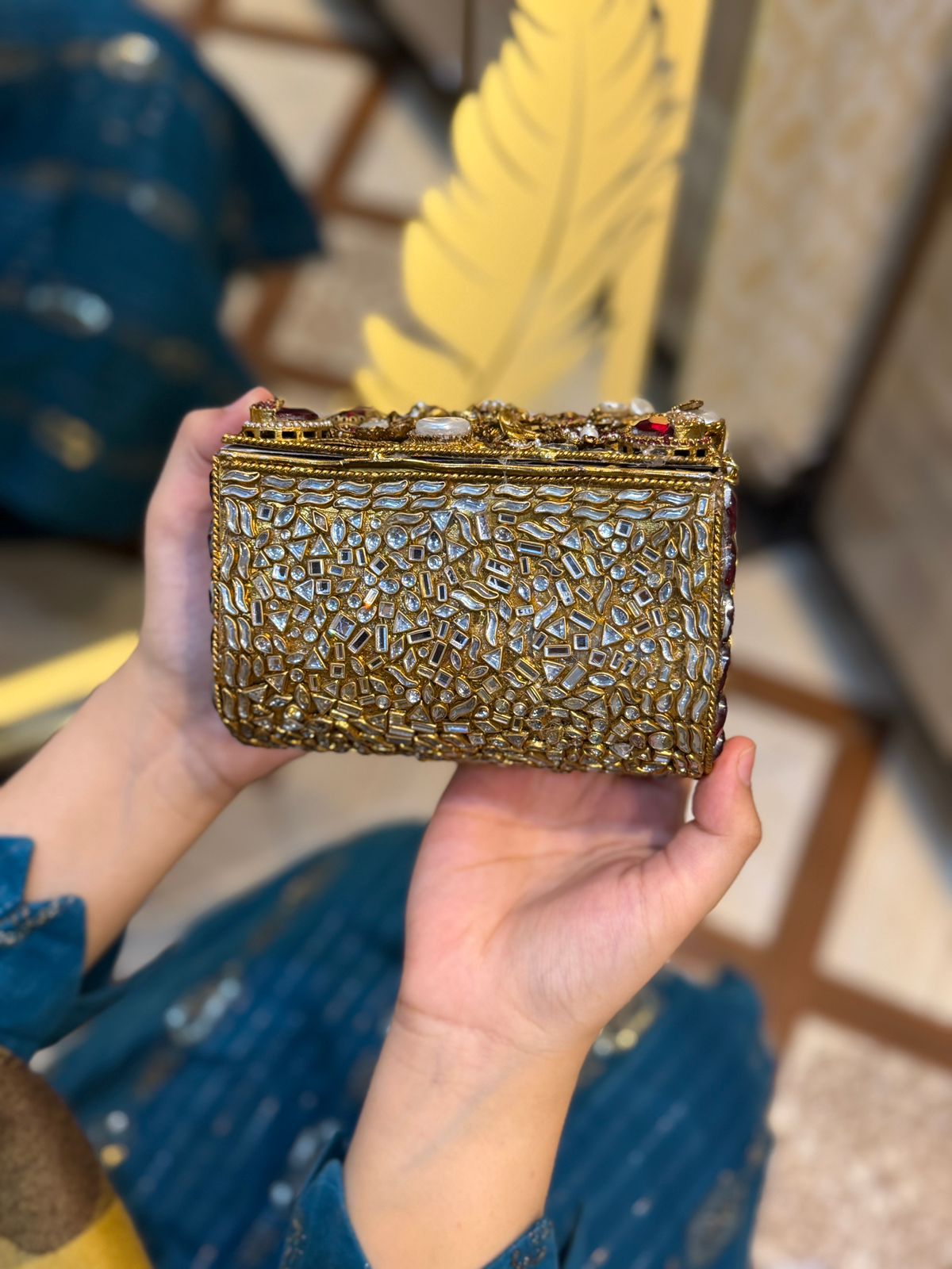 Turkish Kundan Stylish Designer Clutch_New Arrival_ Design 14