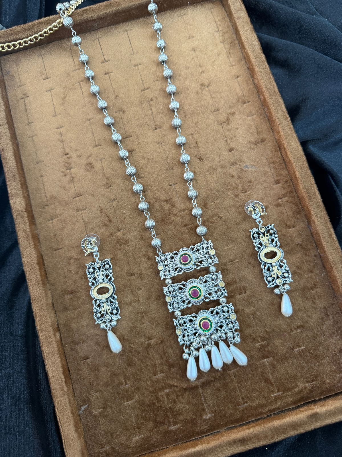 Oxidized Mala Set with Earrings_New Arrival 6