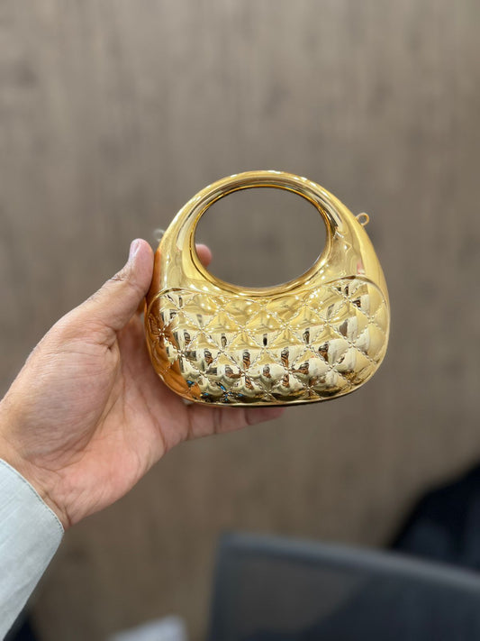Stylish Golden Acrylic Clutch_New Arrival