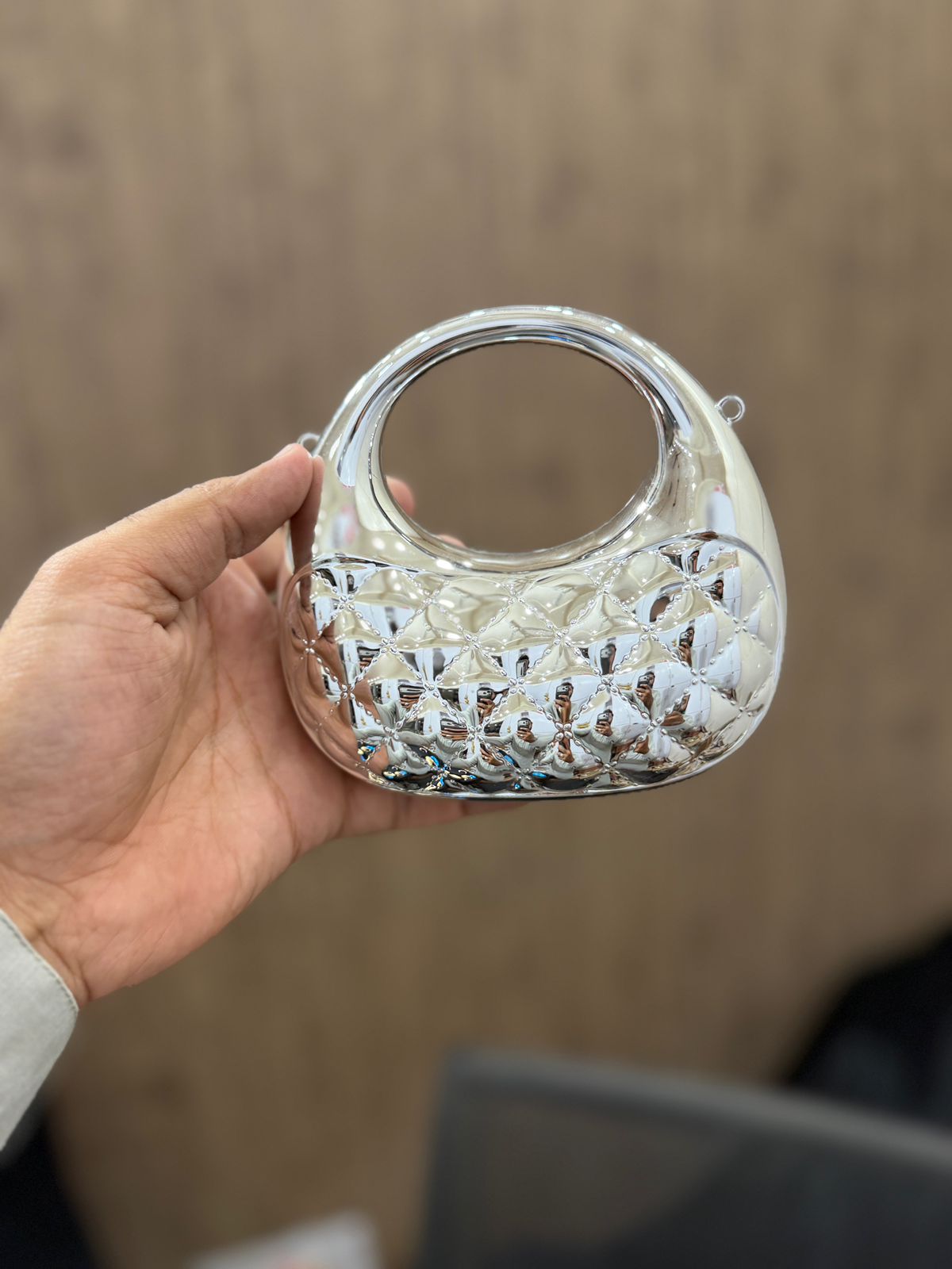 Stylish Silver Acrylic Clutch_New Arrival