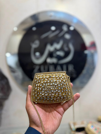 Handmade Kundan Designer Small Clutch_New Arrival_Design 3