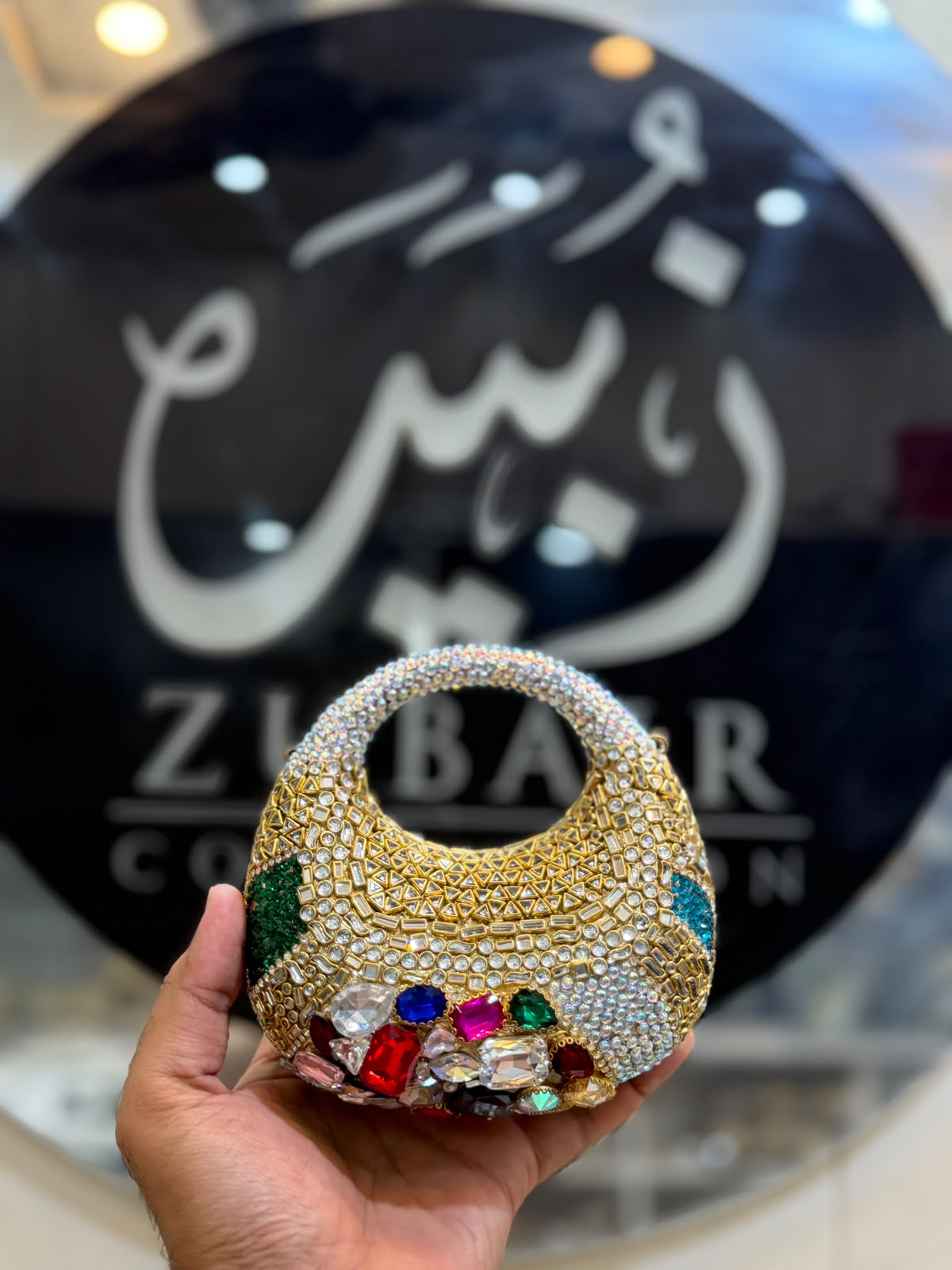Stylish Kundan Moon Clutch_New Arrivals 8