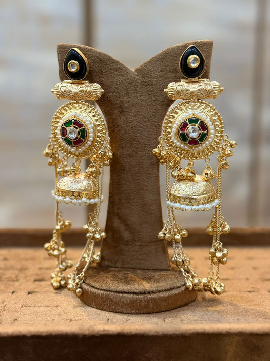 Stylish Luxury Kashmiri Golden Jhumkay_New Arrival 1