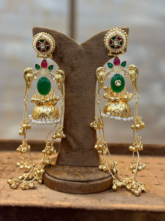 Stylish Luxury Kashmiri Golden Jhumkay_New Arrival 4