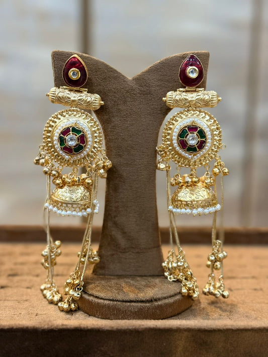 Stylish Luxury Kashmiri Golden Jhumkay_New Arrival 7
