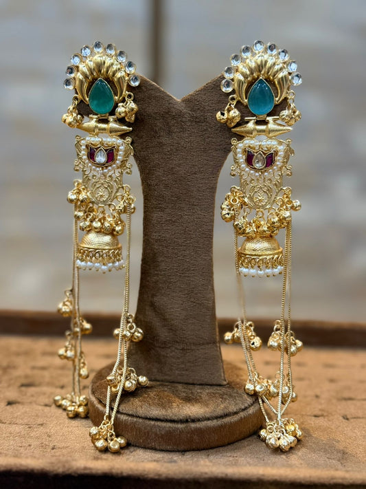 Stylish Luxury Kashmiri Golden Jhumkay_New Arrival 9