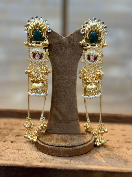 Stylish Luxury Kashmiri Golden Jhumkay_New Arrival 11