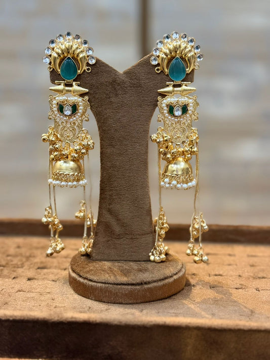Stylish Luxury Kashmiri Golden Jhumkay_New Arrival 12