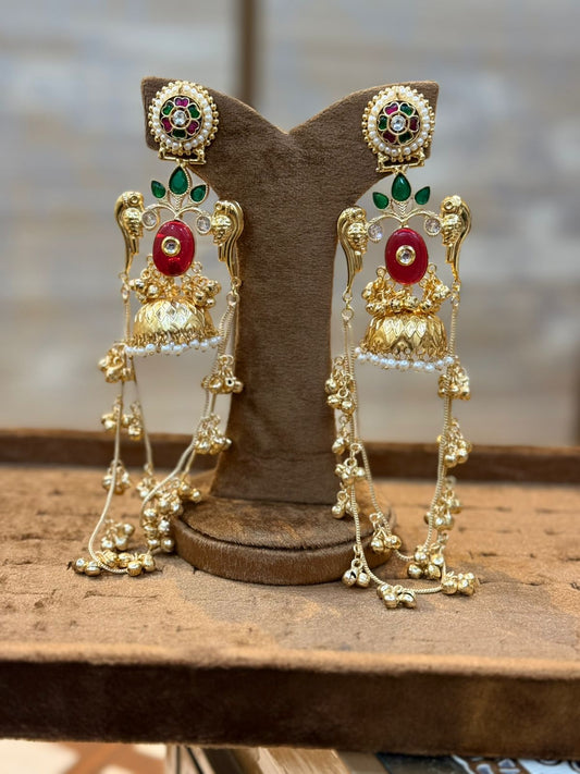 Stylish Luxury Kashmiri Golden Jhumkay_New Arrival 13