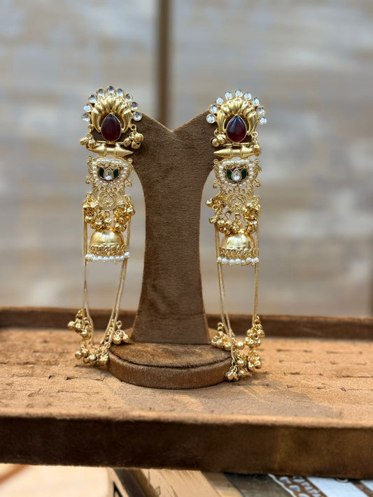 Stylish Luxury Kashmiri Golden Jhumkay_New Arrival 14