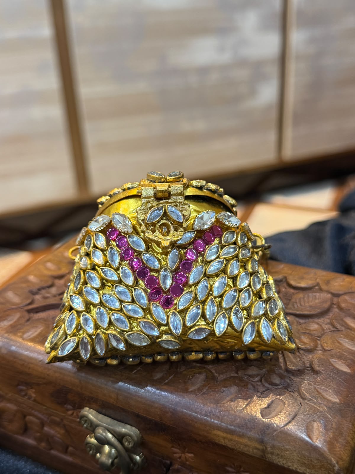 Stylish Indian Kundan Metal Clutch_Small Size_New Arrival